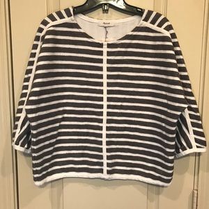 Madewell striped zip-back pullover top